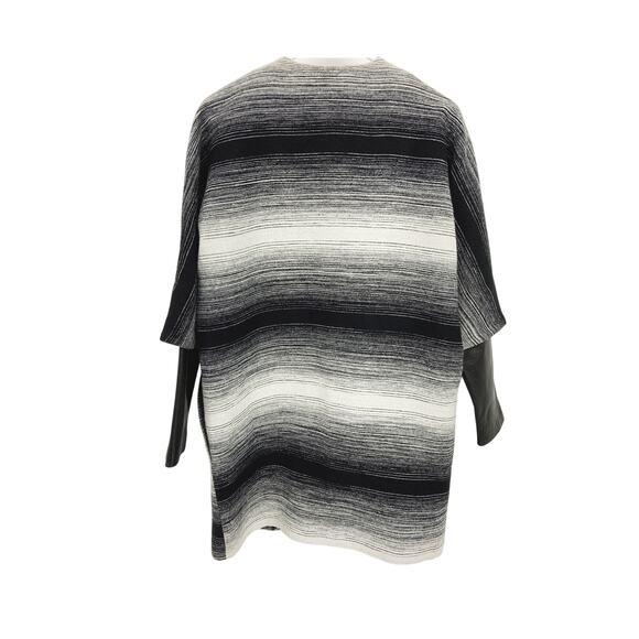 Parker Western Style Coat Black White Stripe Lambs Leather Trim and Sleeves XS - Picture 5 of 9